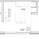 Main level floorplan for the Emerald mini home and ADU by Dvele.