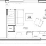 Floorplan for the Baldwin mini home ADU by Dvele.