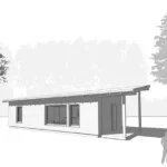 GO Home by GO Logic 600 ft² ADU rendering front view.